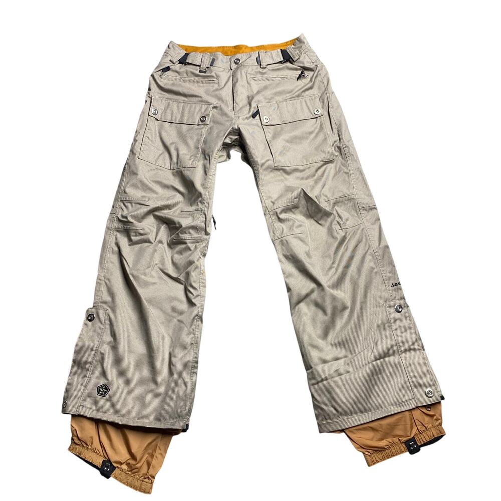 Sessions Ridge Series Snowboard Pants Mens Large 10K RECCO Waterproof Ski Beige